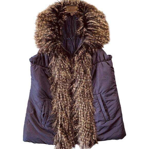 Soft Surroundings Faux Fur Vest Size Small Puffer Full Zip Warm S - Picture 1 of 12